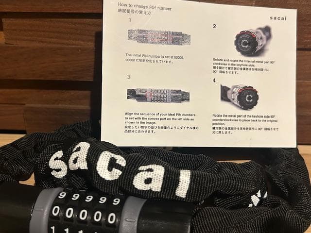♪送料無料★sacai★希少★自転車ロックチェーン★新品★22-0336S★黒♪