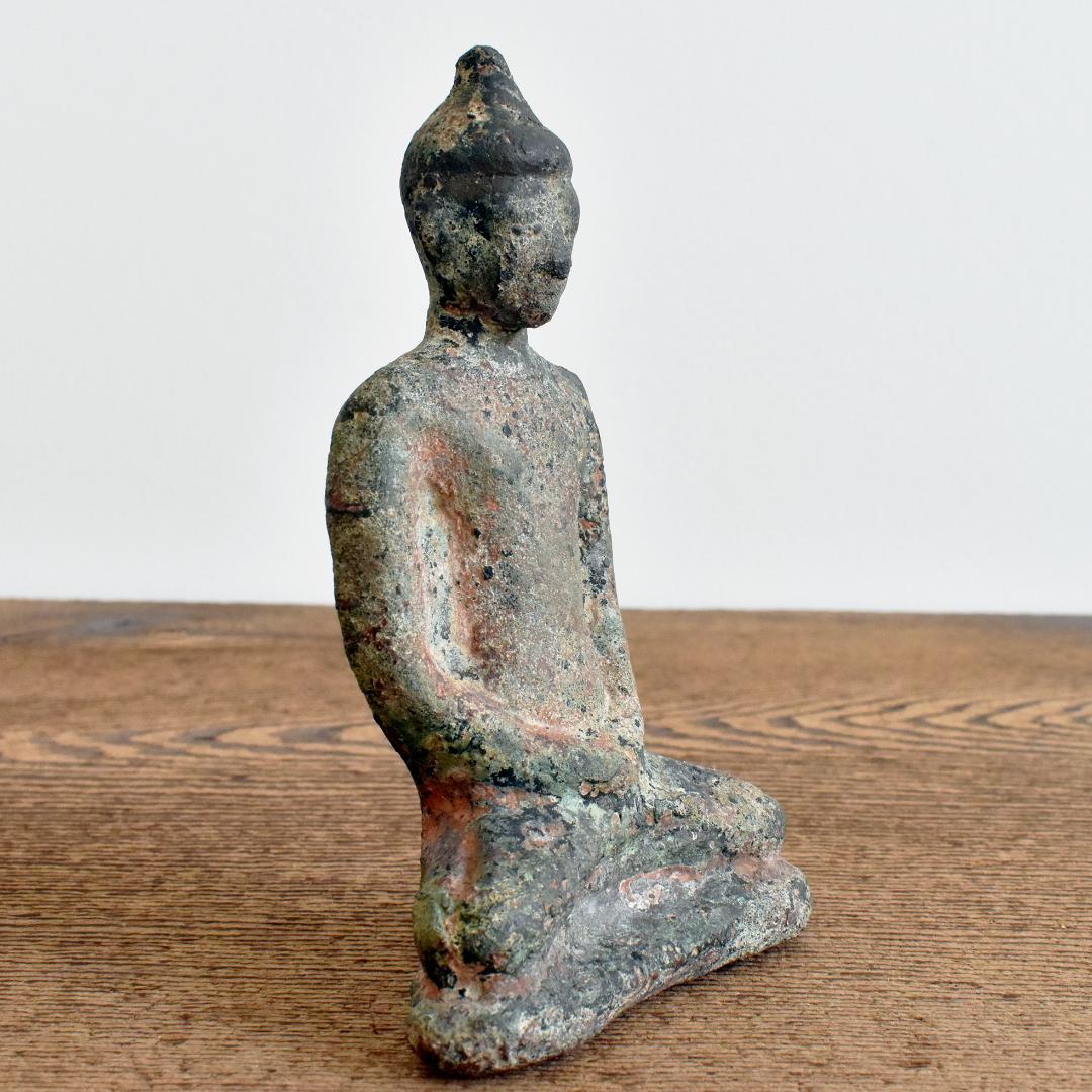 8〜10世紀頃 東南アジア タイ青銅製仏像 /古美術 古銅 鋳造 金銅仏 ブッダ