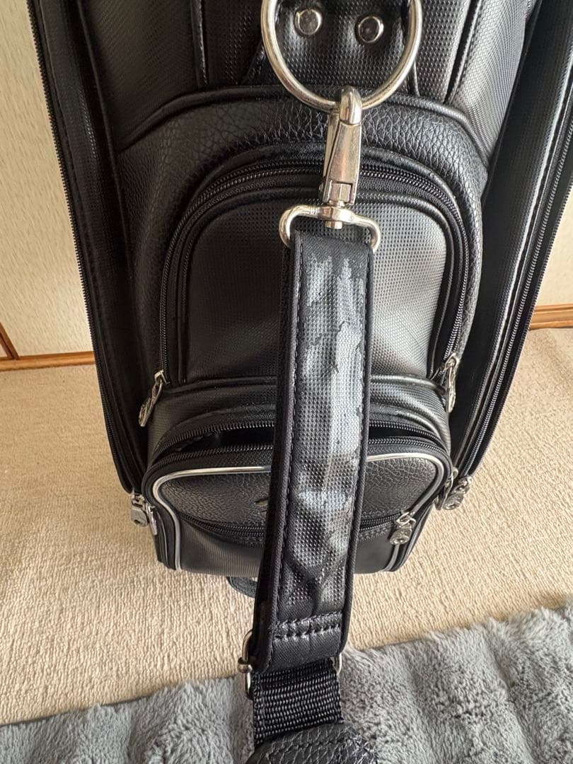 AG097　マンシングウェア　ゴルフバッグ キャディバッグ 黒 ペンギン