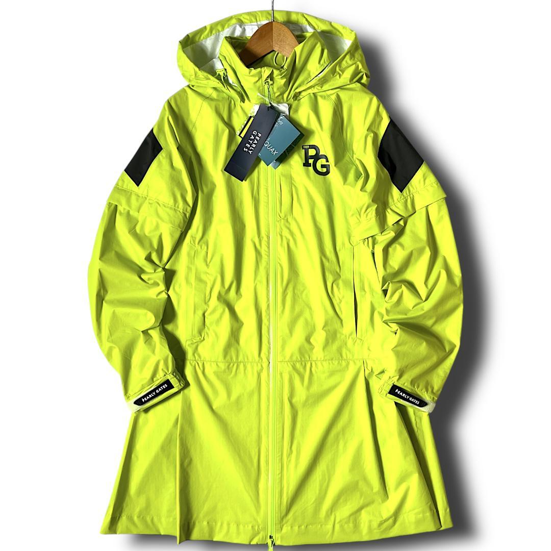 1 パーリーゲイツ AQUAX 防水透湿 レインジャケット ワンピース 黄