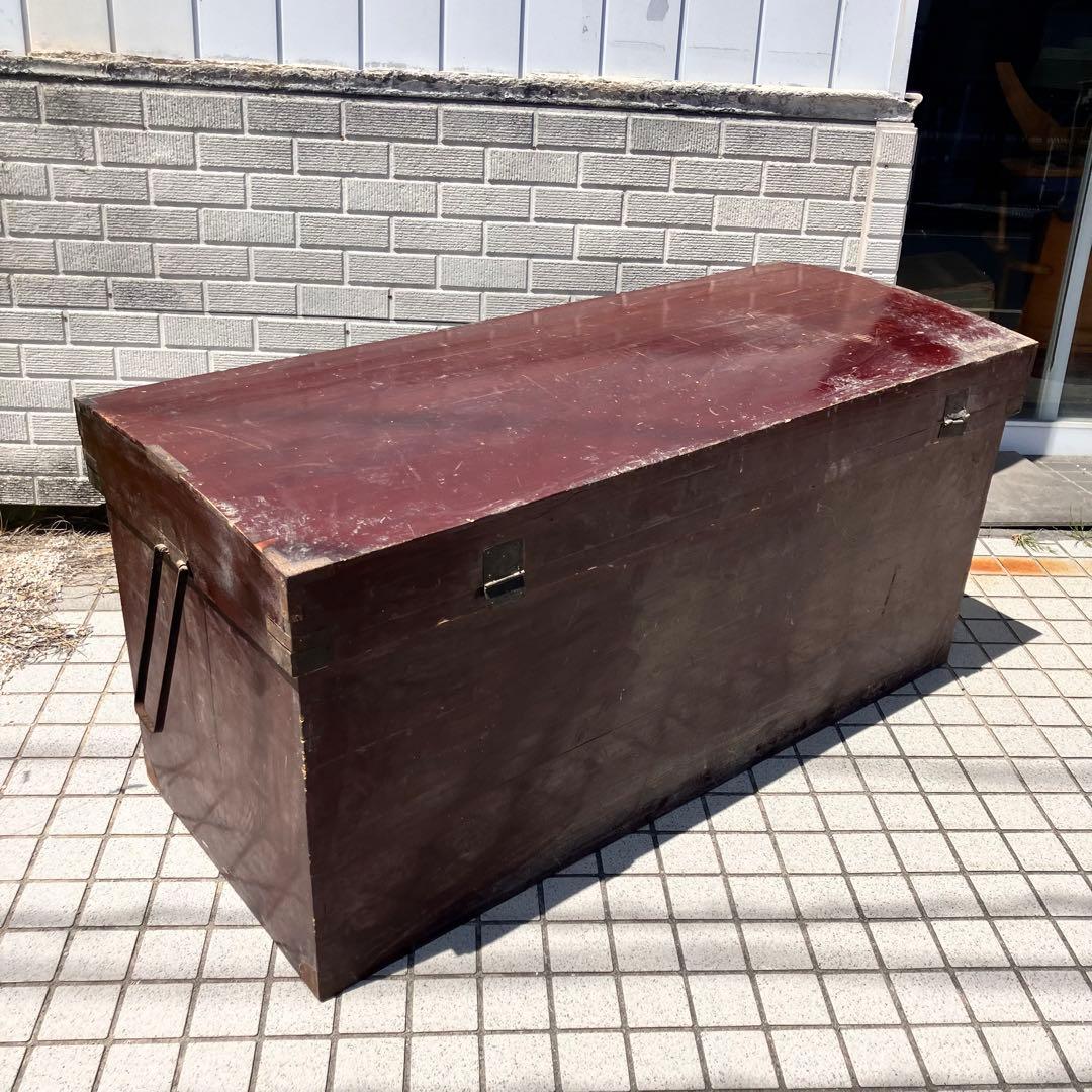 時代家具 大型 挟み箱 鋏箱 レトロ 古道具 木製 骨董品 参勤交代 大名行列