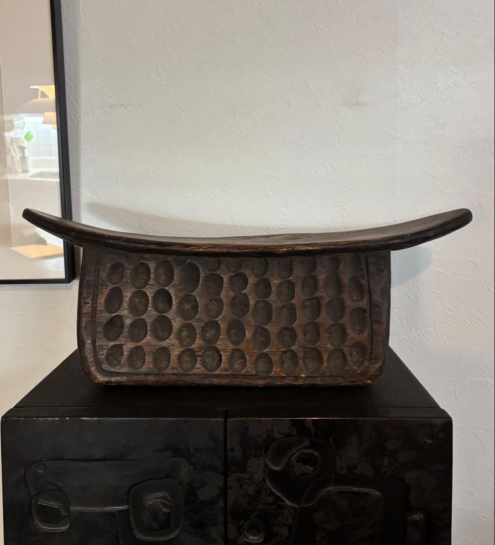 m*M様 西洋民藝グランピエ　ガーナ木彫スツール　アフリカンプリミティブアート