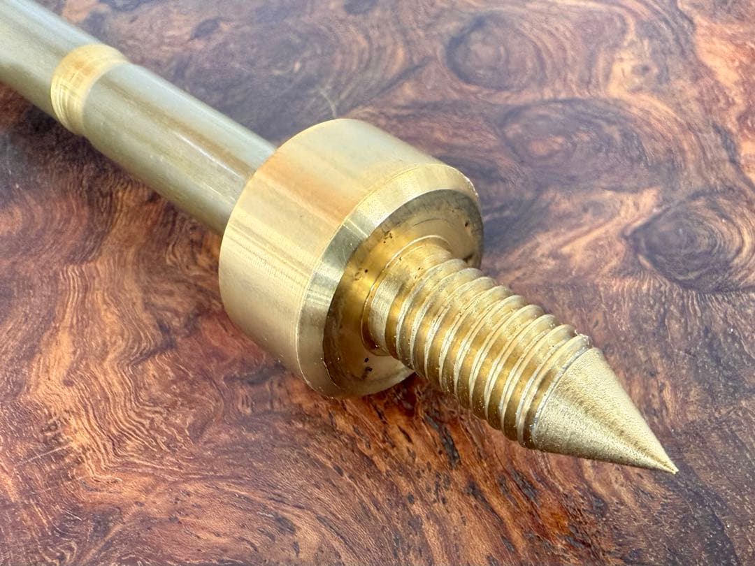 【新品】コントラバス エンドピン［タングステン入り真鍮／先端真鍮］①