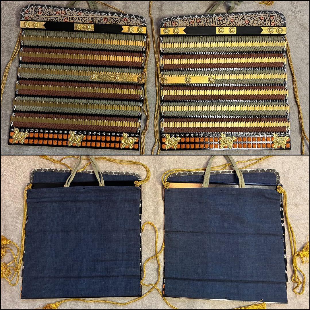 『新品同様 美品！』濃黄•茶糸威 鉄地黒胴当世具足 【甲冑 等身大】 鎧 一式