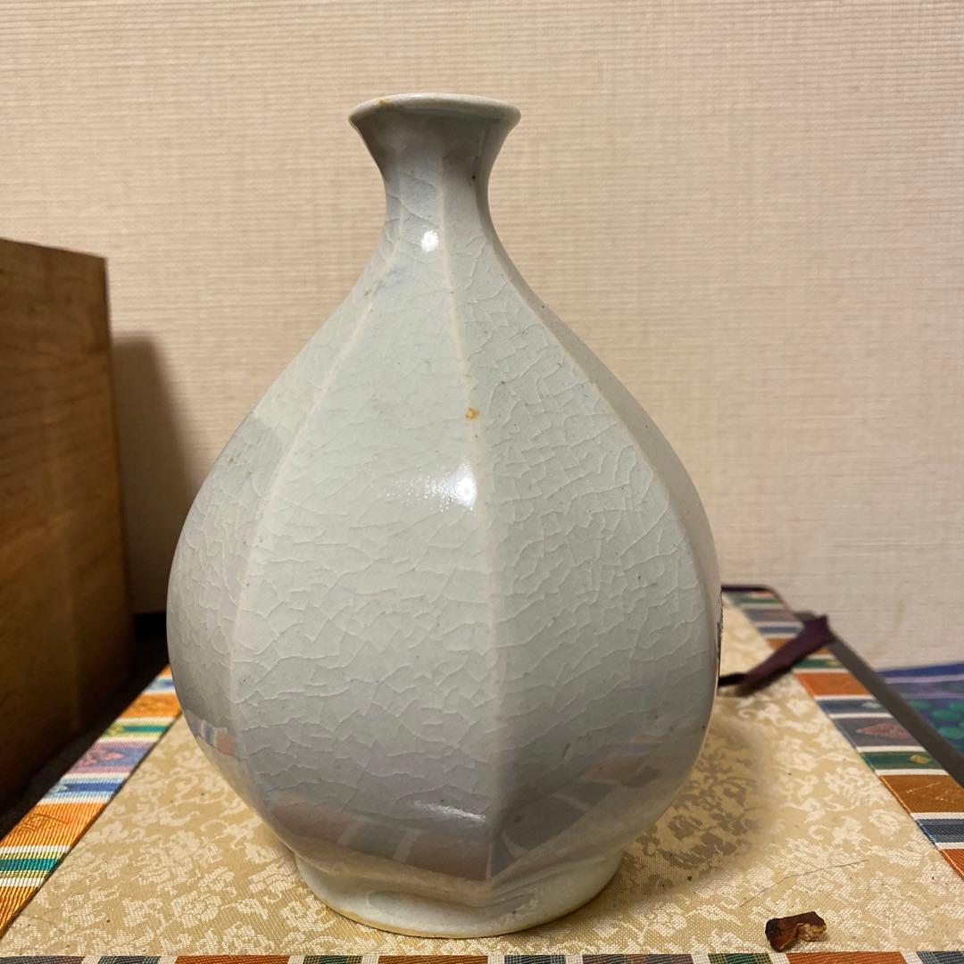 白磁八角徳利、面取、安東五作