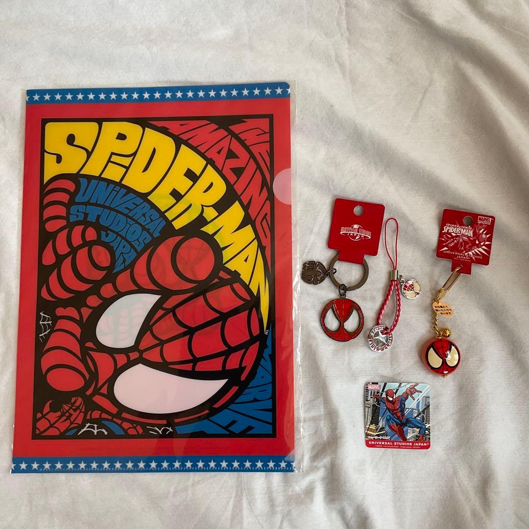 新品　セット　スパイダーマン キーホルダー ファイル　シール　USJ 平成レトロ