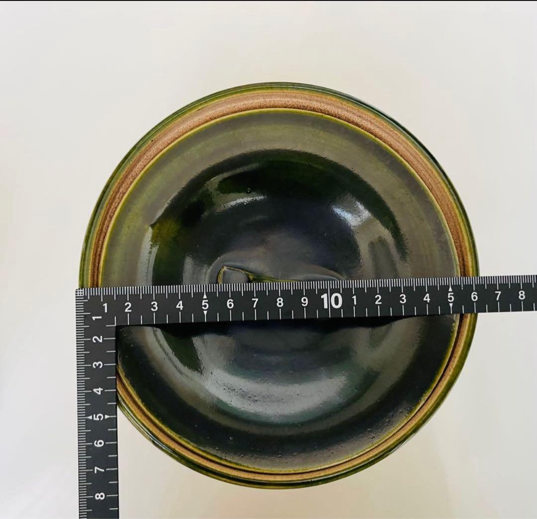 加藤六兵衛作★皆具　織部　水指　蓋置　建水　柄杓立　長谷元窯