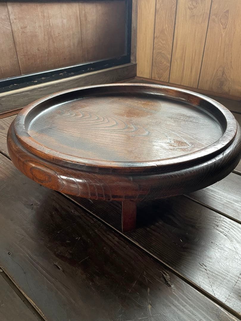 花台　欅一刀彫り　脚付き膳　お盆
