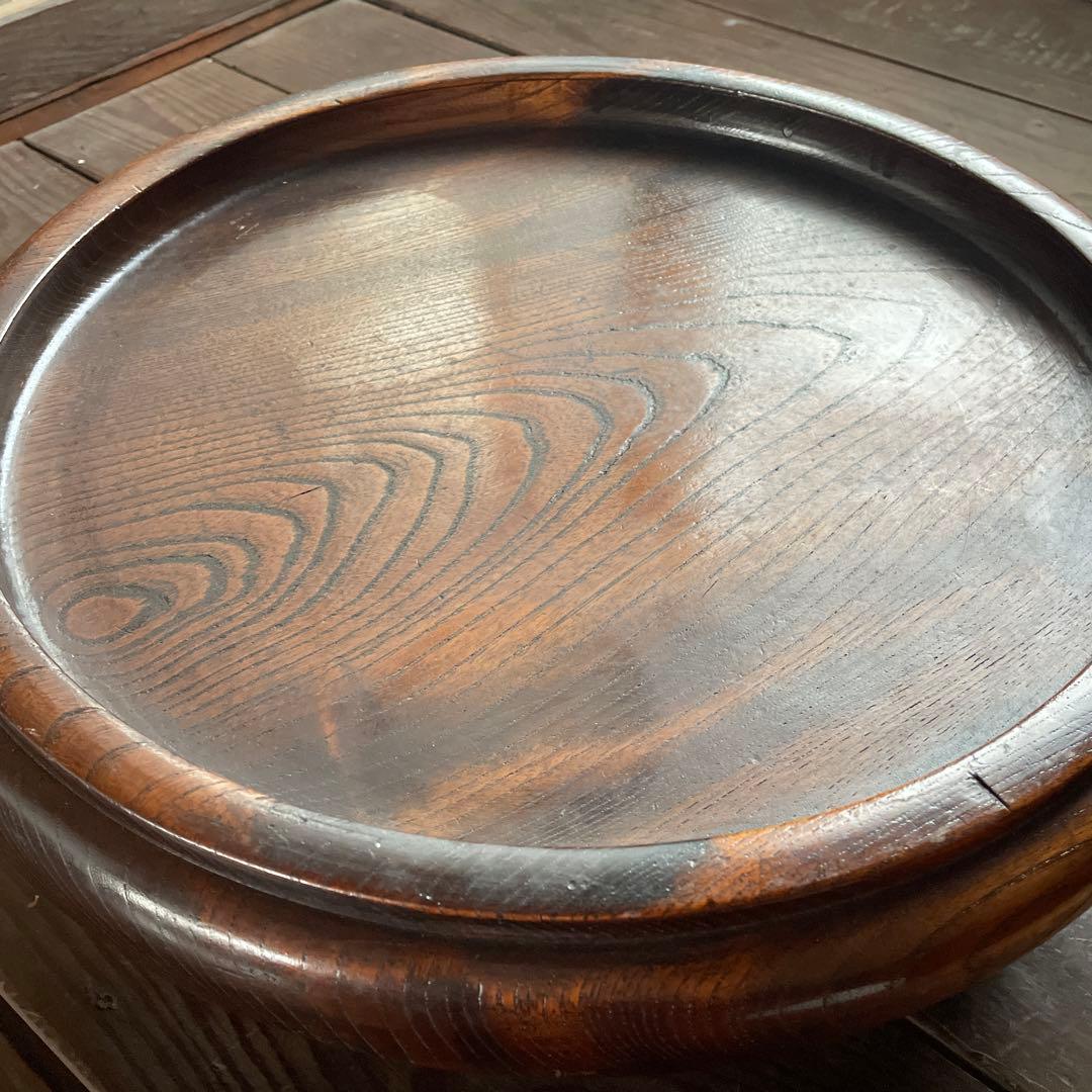 花台　欅一刀彫り　脚付き膳　お盆