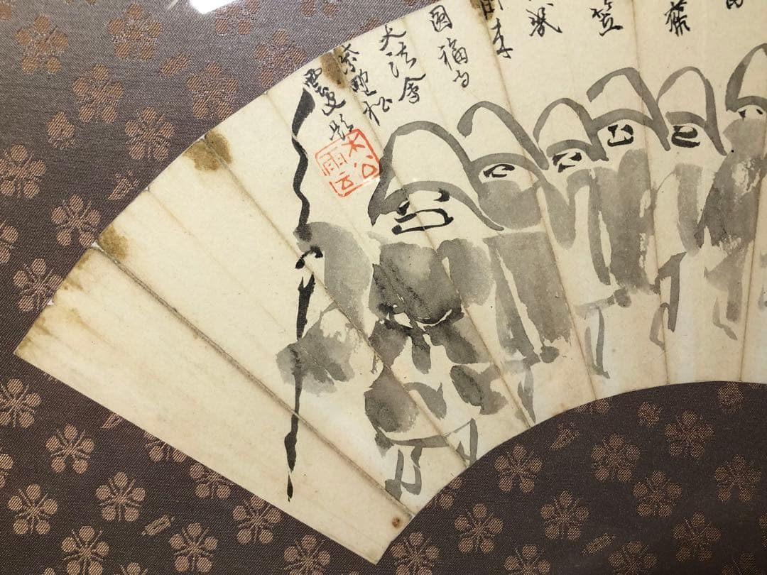 禅画。扇面。明治時代。臨濟宗高僧..大德寺..松雲和尚。美品。茶道美術