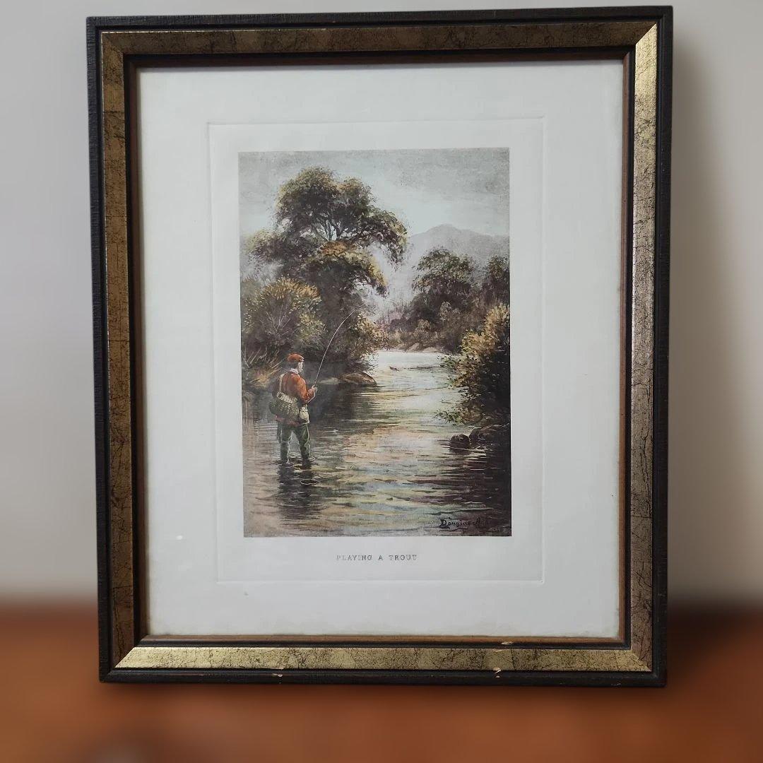 Douglas Adams 『PLAYING A TROUT 』版画