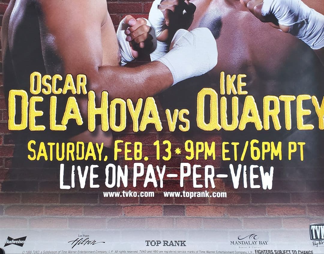 ボクシング　ポスター　オスカー・デラホーヤvsアイク・クォーティ　当時物