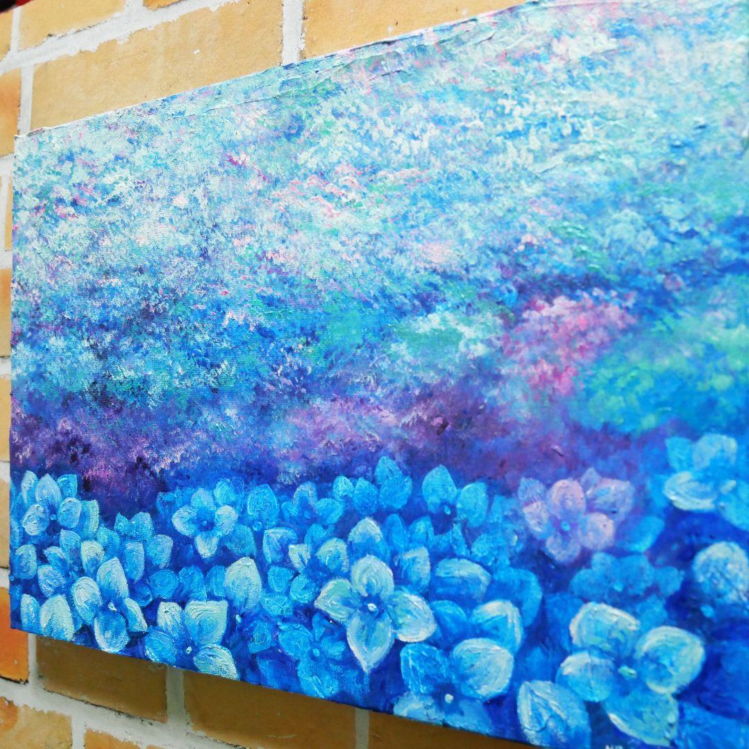 油絵 絵画 【紫陽花畑】
