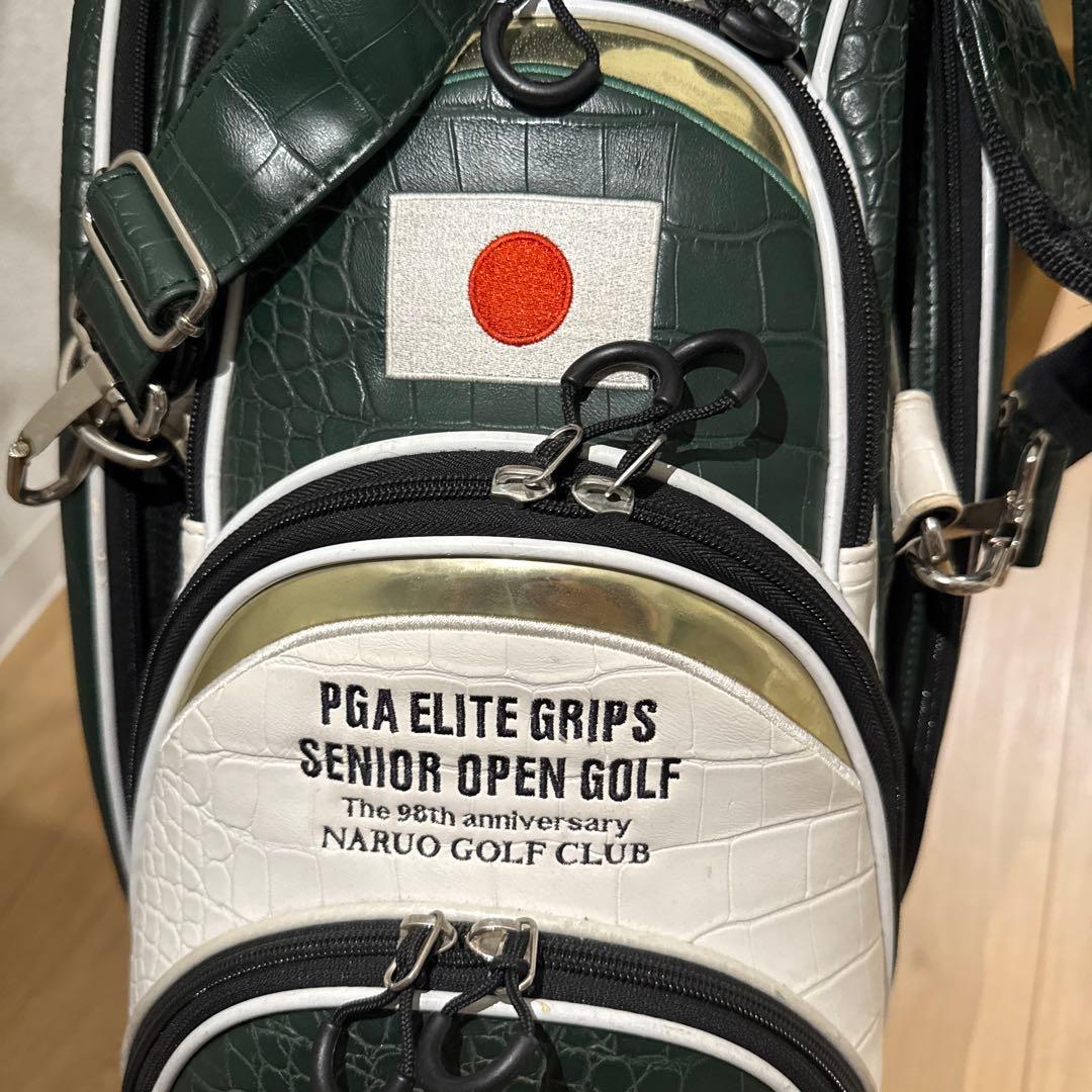 elite grips 限定ツアーモデルキャディバッグ 緑/白 日本国旗