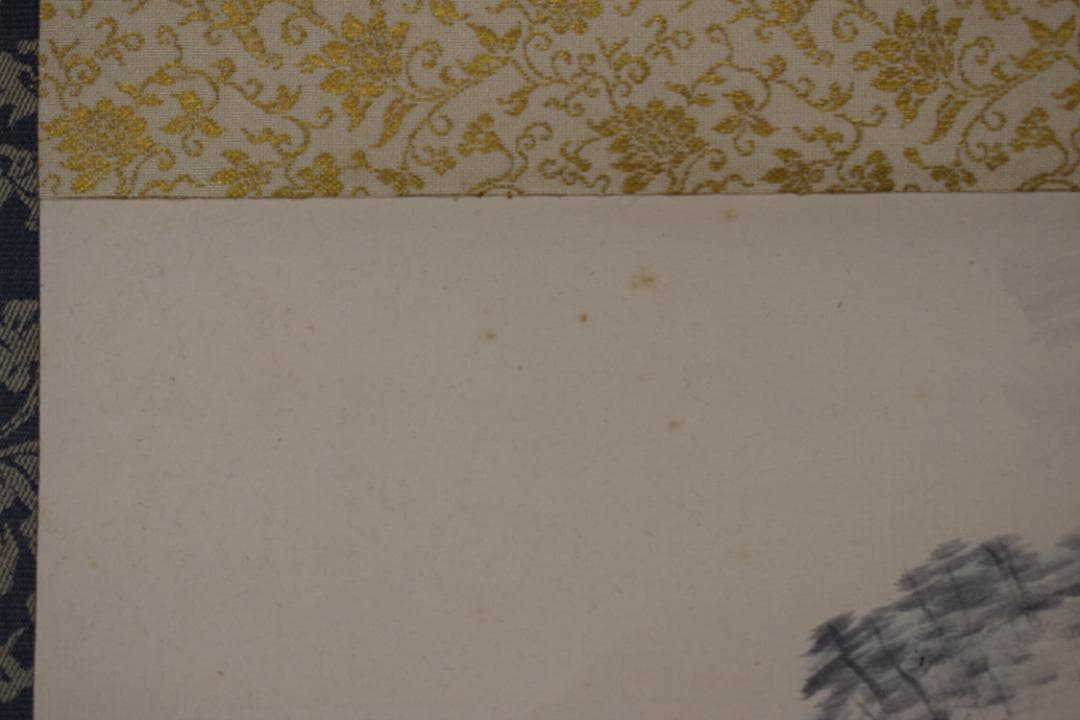 【真作】杉原元人/嵐峡図/嵐山山水図/横物/掛軸☆宝船☆Y-620　JM