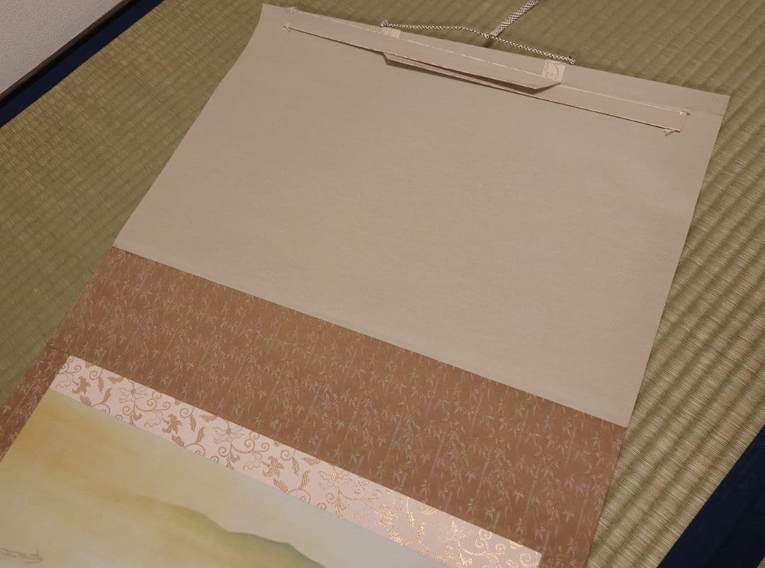 【複製】玉堂美術館監修 川合玉堂画 磯の朝 絹本 掛軸 工芸 風景 MB116