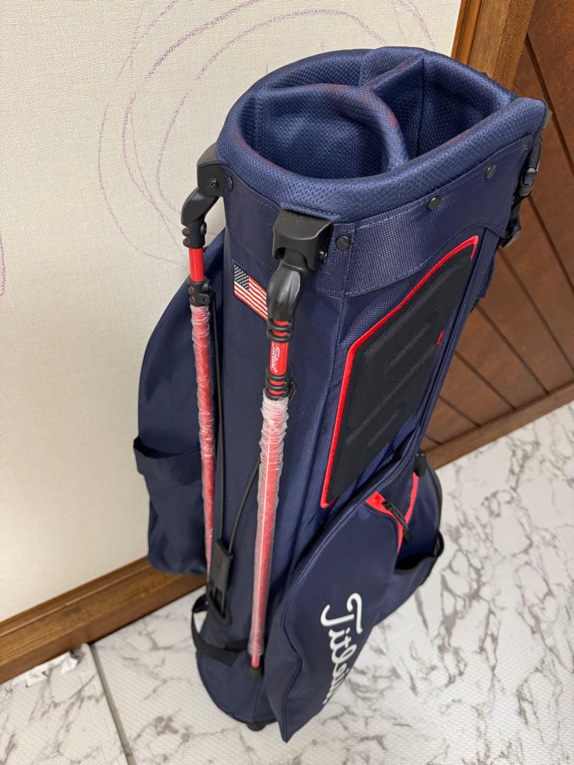 タイトリスト　キャディバッグ　保管のみ　ネイビー　レッド