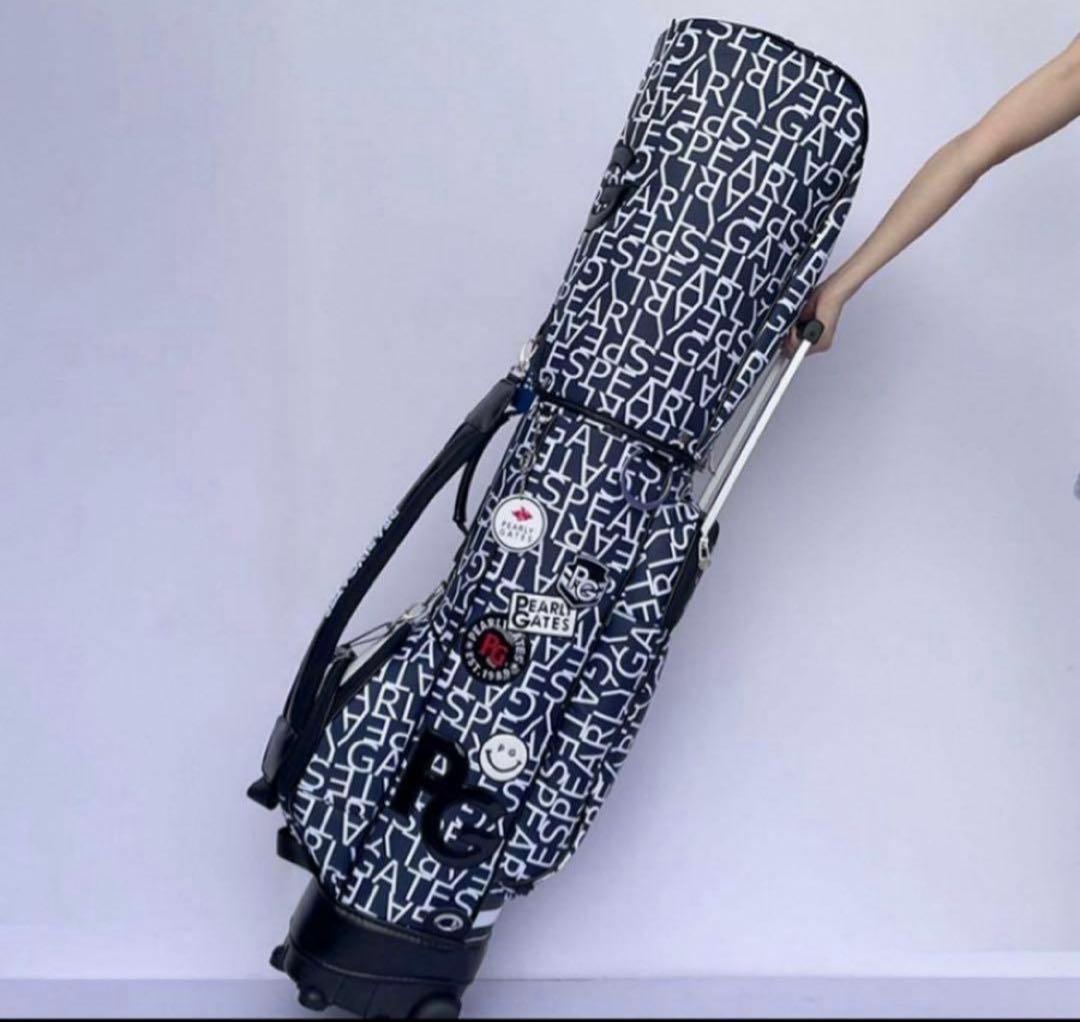 PEARLY GATES ネイビーキャディバッグ　パーリゲイツ　キャスター付き