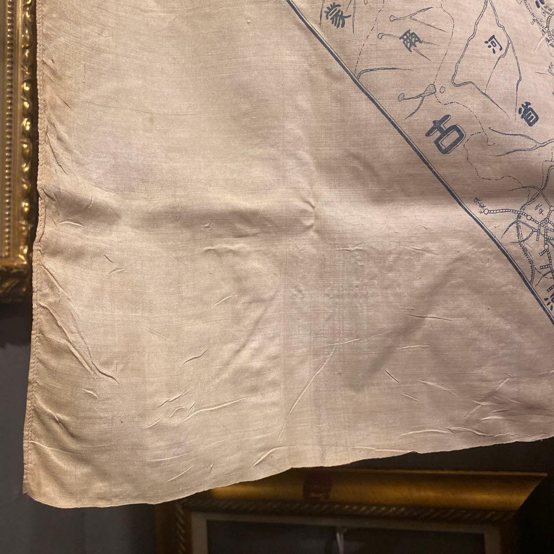 稀少 満州事変記念 絹風呂敷 鉄道地図柄 日本軍 ミリタリー コレクション