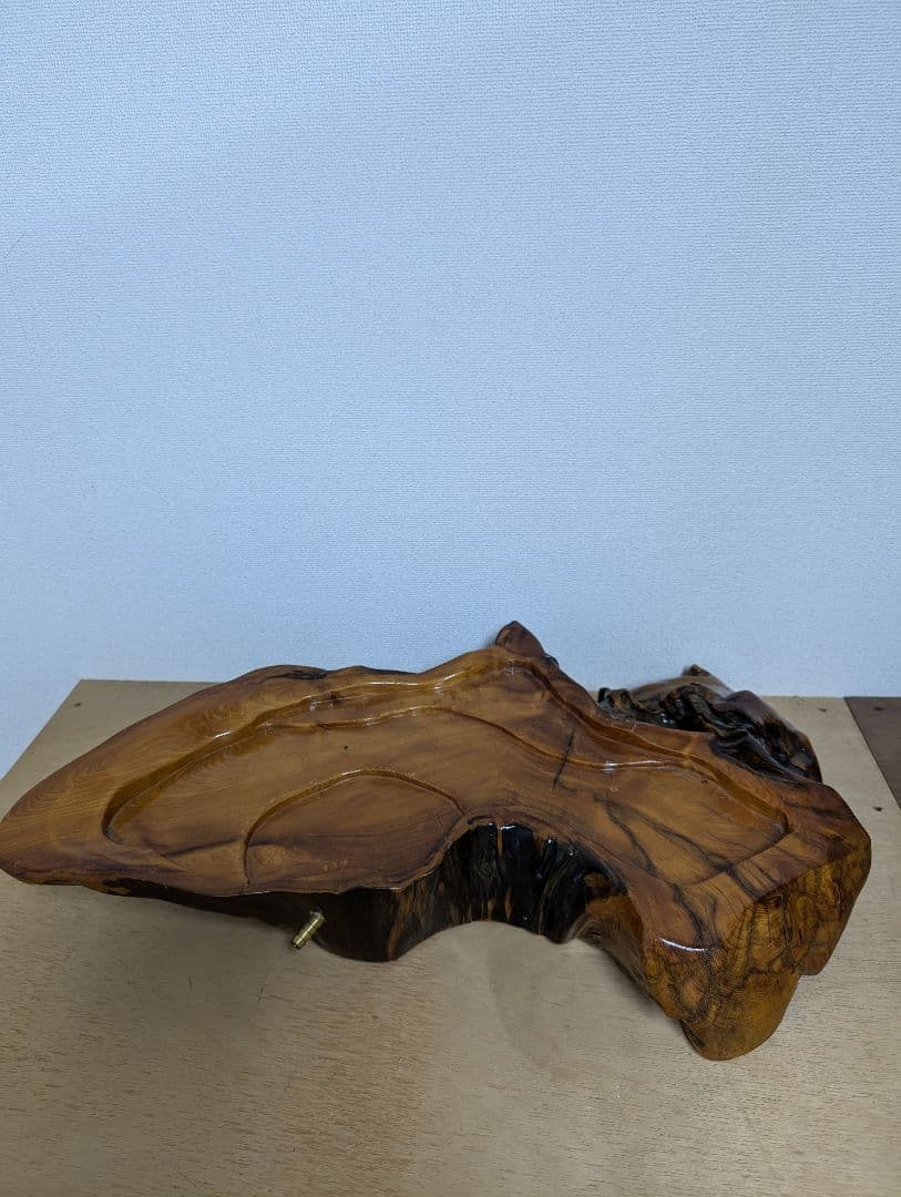 天然木 一枚板 茶盤 茶台 排水口付き 無垢材 置物