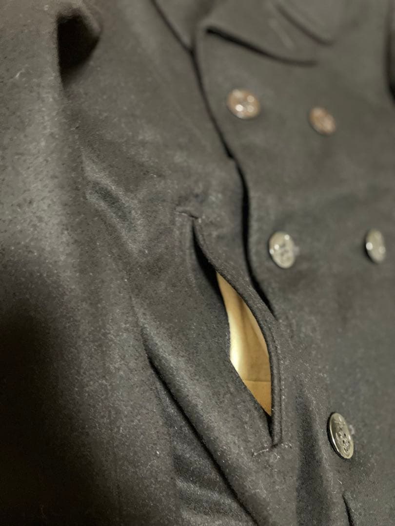 アメリカ海軍　US NAVY Pコート38L ブラック　ミリタリーコート米軍