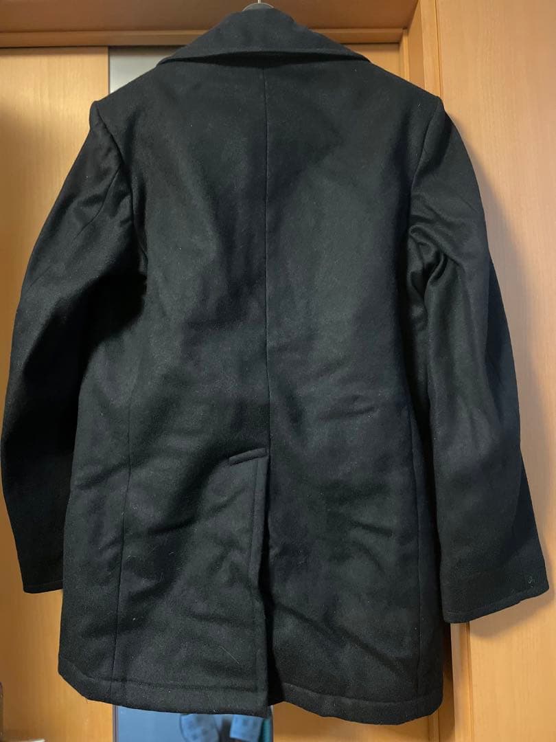 アメリカ海軍　US NAVY Pコート38L ブラック　ミリタリーコート米軍