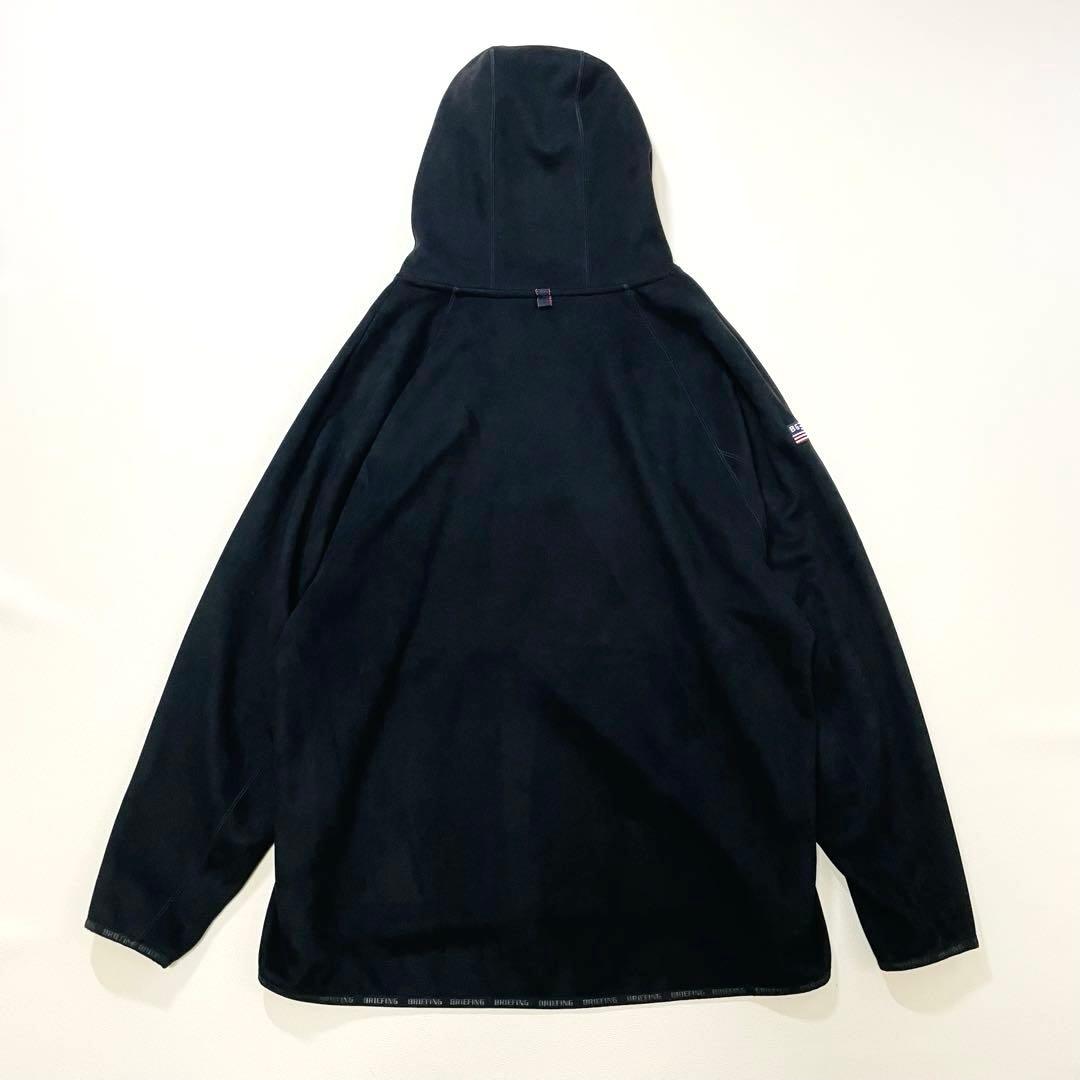 6511【美品】ブリーフィング　プルオーバーパーカー　スウェード調　23年　黒