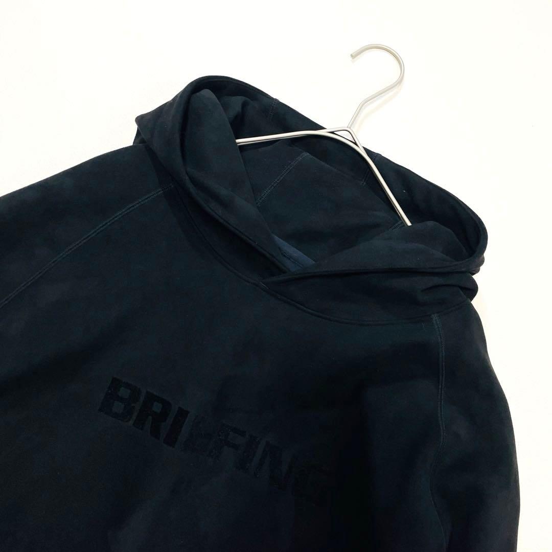 6511【美品】ブリーフィング　プルオーバーパーカー　スウェード調　23年　黒