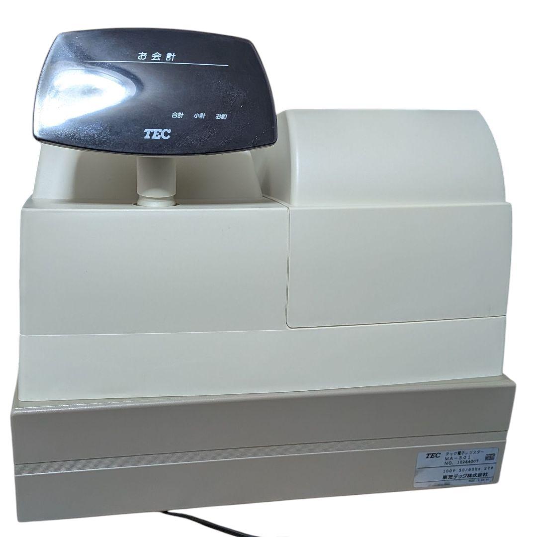 美品 TEC MA-301 レジ 白 通電確認