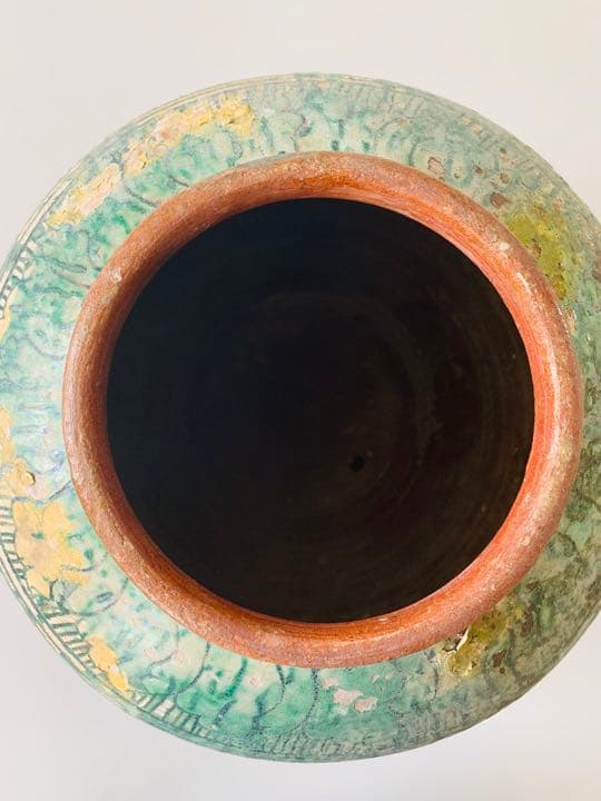 中国遼時代緑釉大缶