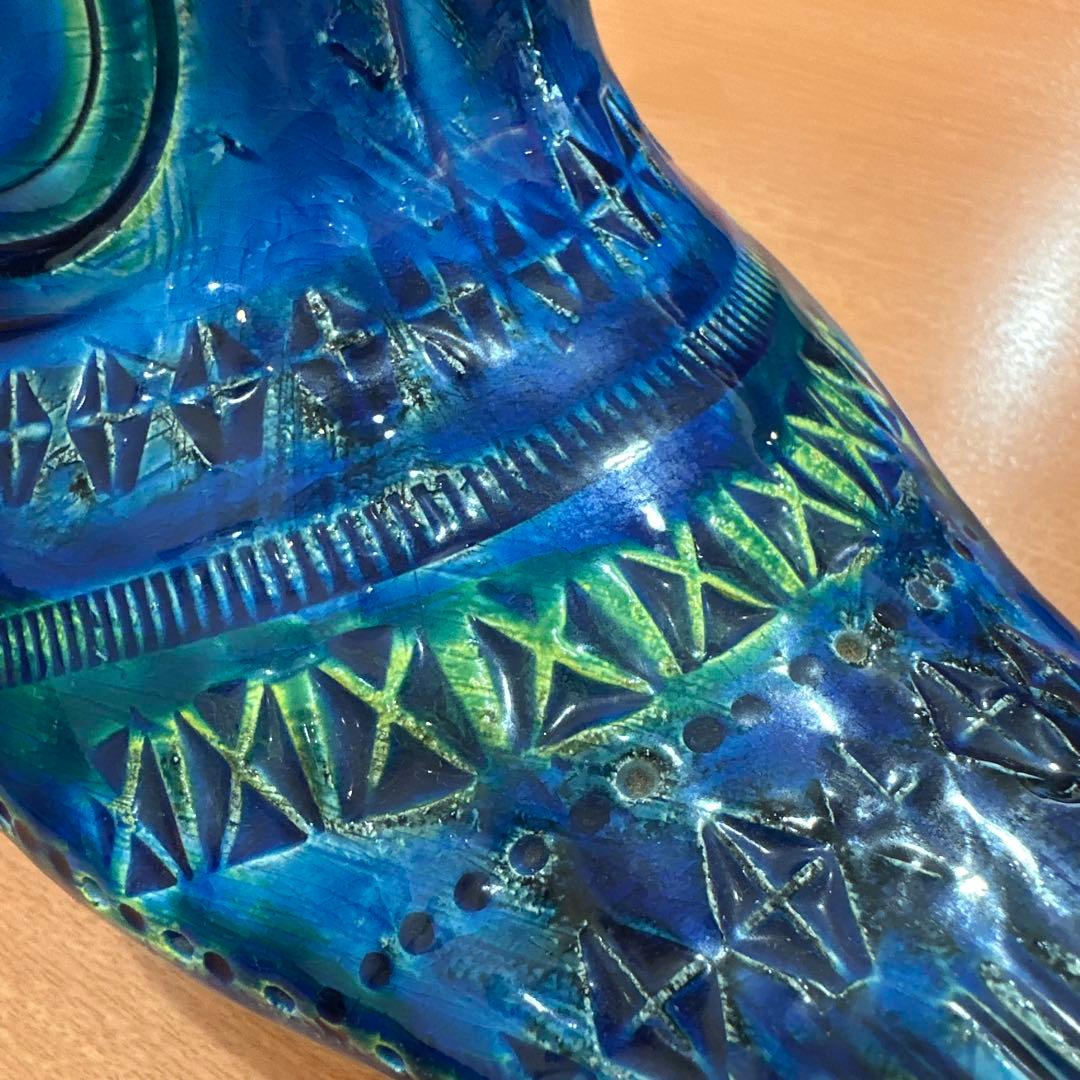 Italy Bitossi社 Flavia リミニブルー フウロウオブジェ 美品