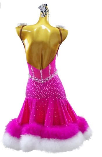 社交ダンスドレス ラテンドレス 競技 デモ 羽根 オーダーメイド