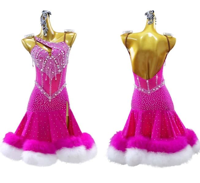 社交ダンスドレス ラテンドレス 競技 デモ 羽根 オーダーメイド