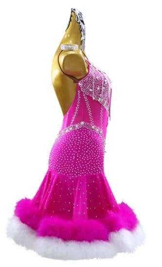 社交ダンスドレス ラテンドレス 競技 デモ 羽根 オーダーメイド