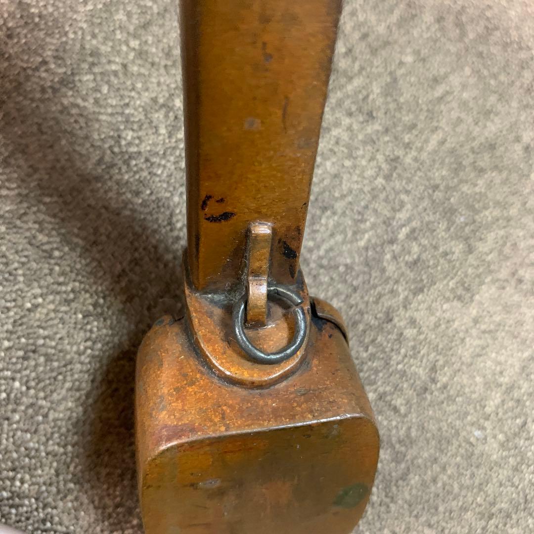 骨董○古銅矢立○ 年代・時代物　銅製 /筆記用具/文房具/墨/筆入れ/書道具