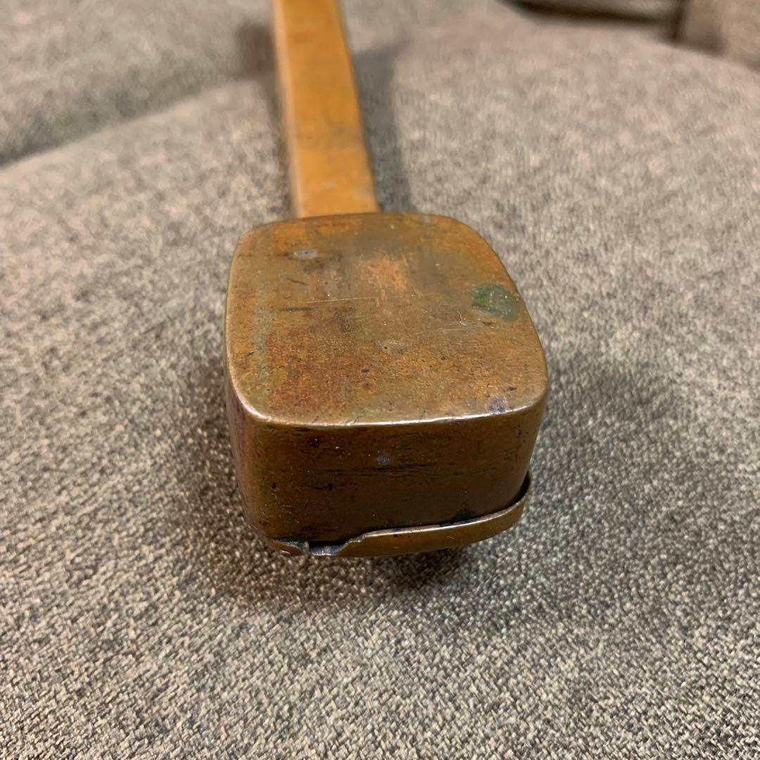 骨董○古銅矢立○ 年代・時代物　銅製 /筆記用具/文房具/墨/筆入れ/書道具