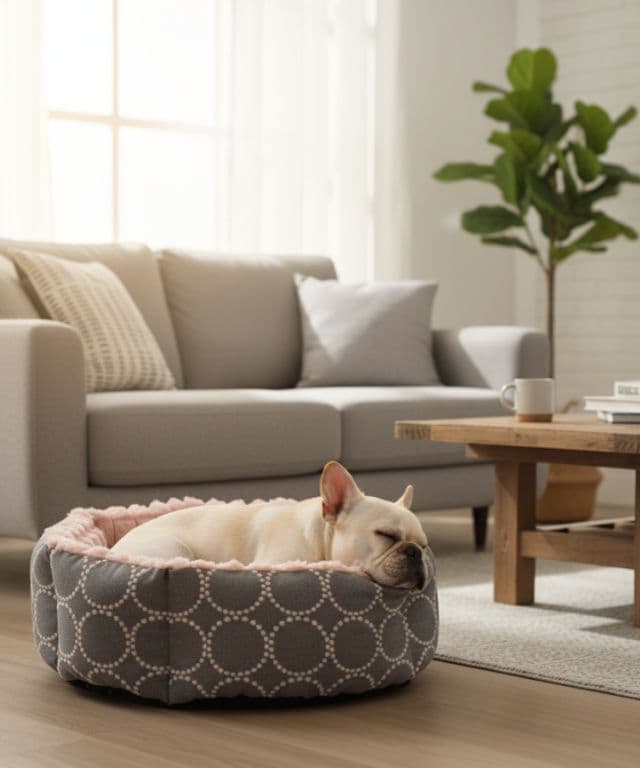 ❤Ｍサイズ❤dop タンバリン⚮̈ ペットベッド ■グレー✕ピンク■