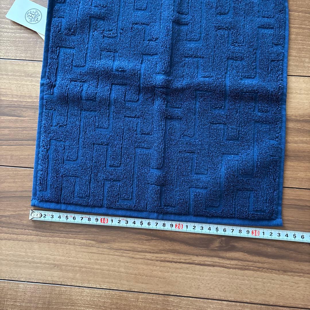 【新品未使用】エルメス　ハンドタオル　ネイビー