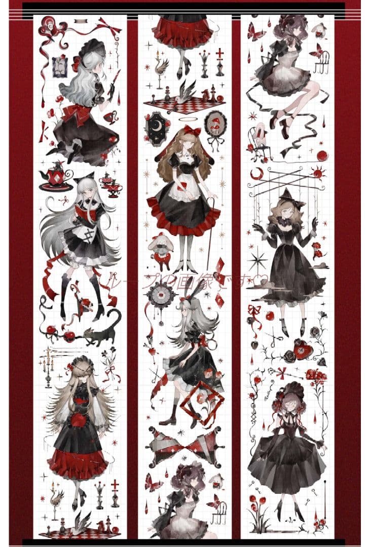 J750＃丝绒红蝶结(镭射银)纯情男友切り売り海外人物マステ女の子