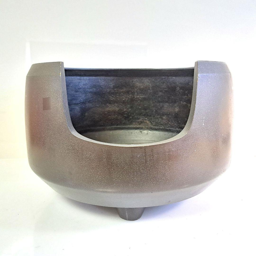 茶道具 面取風炉 唐銅製 風炉釜 L138