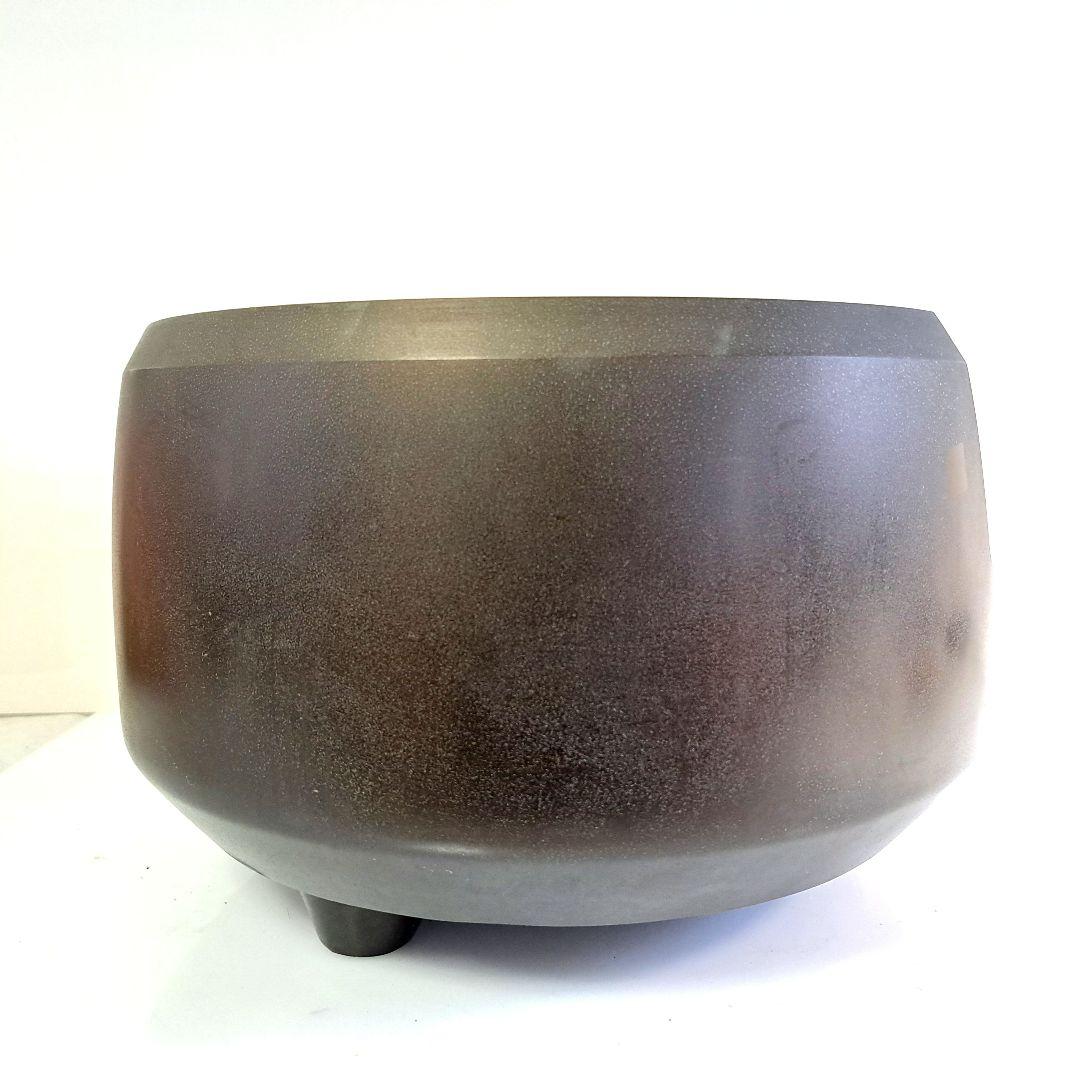 茶道具 面取風炉 唐銅製 風炉釜 L138