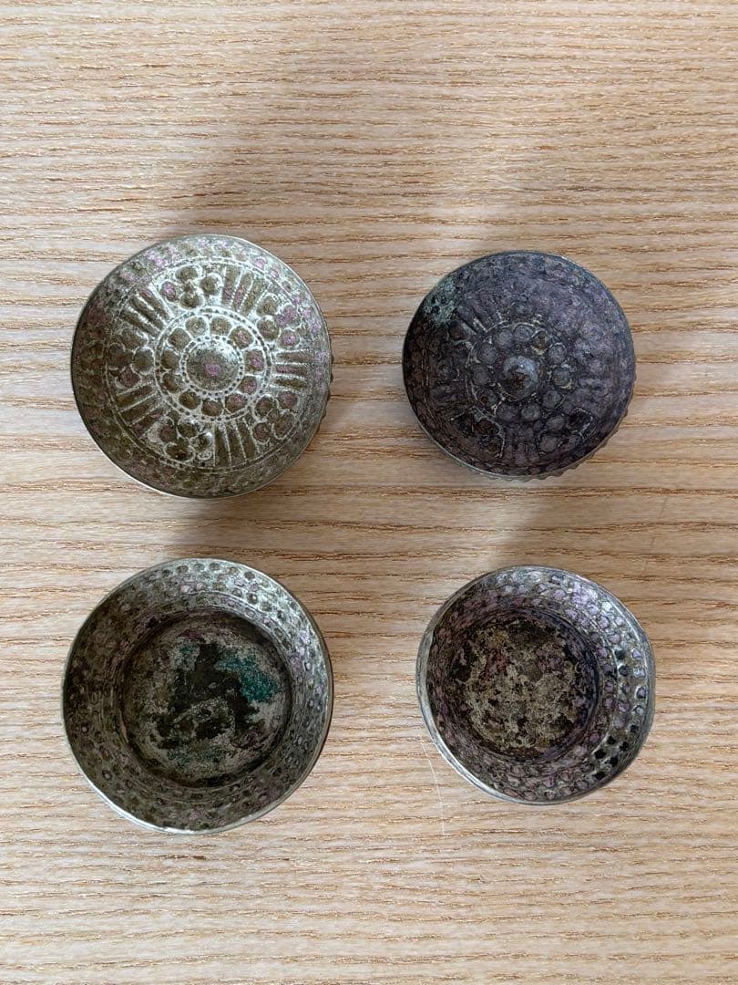 タイ・チェンマイの骨董店で購入した銀製の蓋物　2点セット