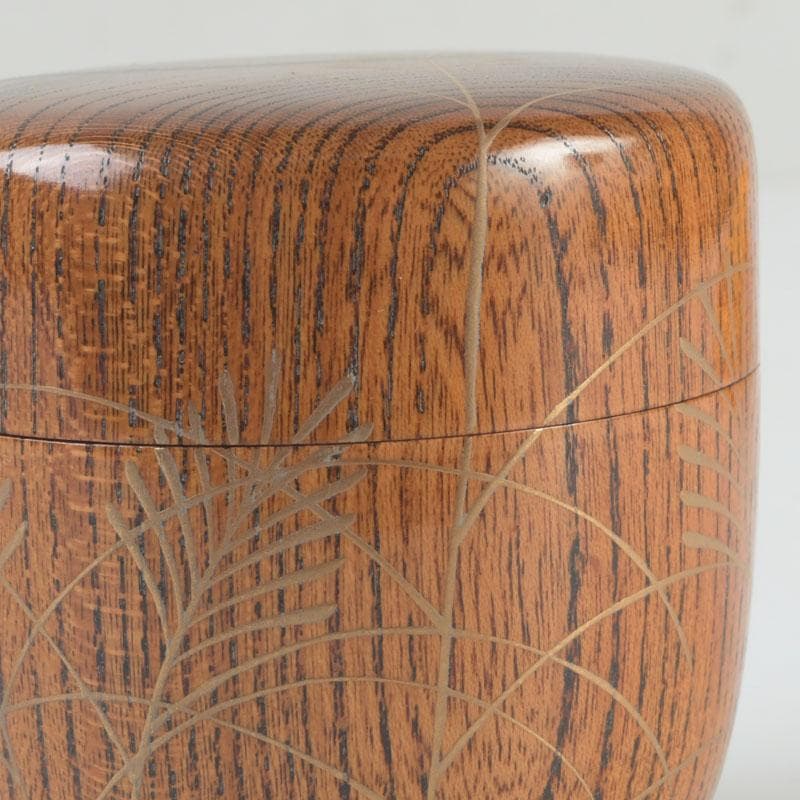 茶道具　松雲作　秋の月蒔絵　中棗　共箱　V　9808