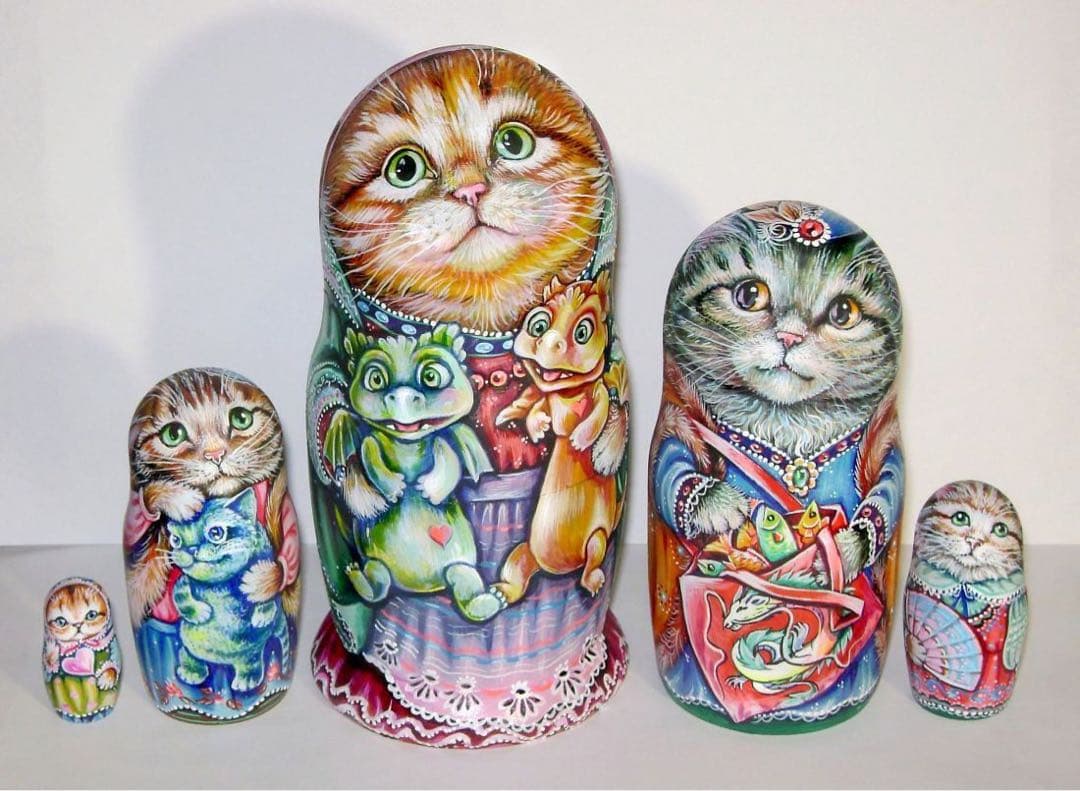 30%OFFひな祭りセール♪ロシア雑貨ネコマトリョーシカ『干支』ドラゴン龍縁起物