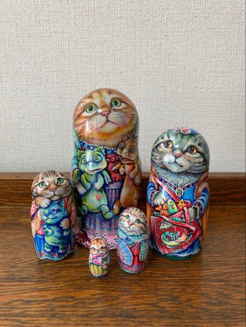 30%OFFひな祭りセール♪ロシア雑貨ネコマトリョーシカ『干支』ドラゴン龍縁起物