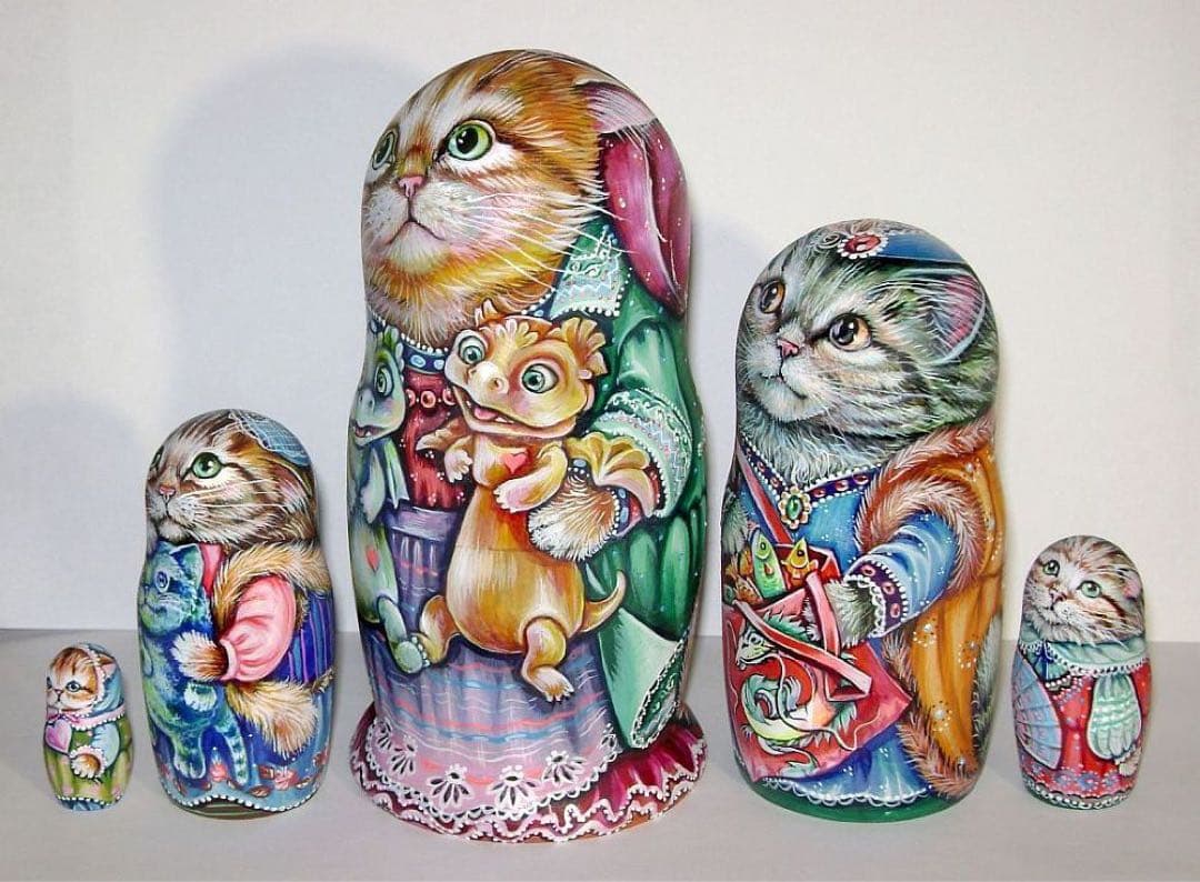 30%OFFひな祭りセール♪ロシア雑貨ネコマトリョーシカ『干支』ドラゴン龍縁起物