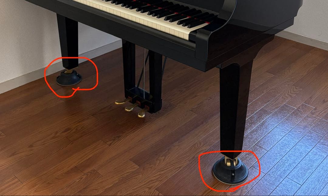 FTG-D-GP-BK グランドピアノ用 フトーゴム台 ブラック