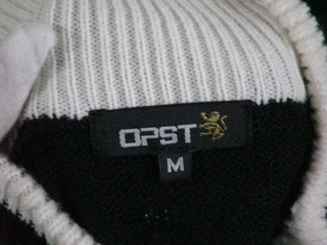 35644　OPST メンズ　ジップアップニットジャケット　黒　Ｍ
