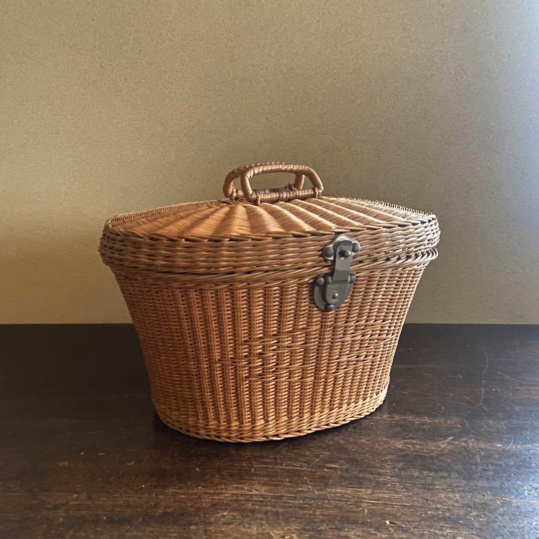 アンティーク　シルクハット　バスケット付き　イギリス製　レトロ