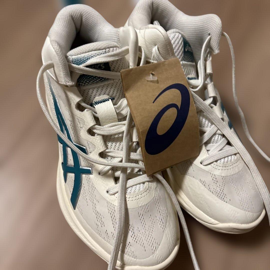 ASICS バスケットボールシューズ ホワイト/ティール 男女兼用